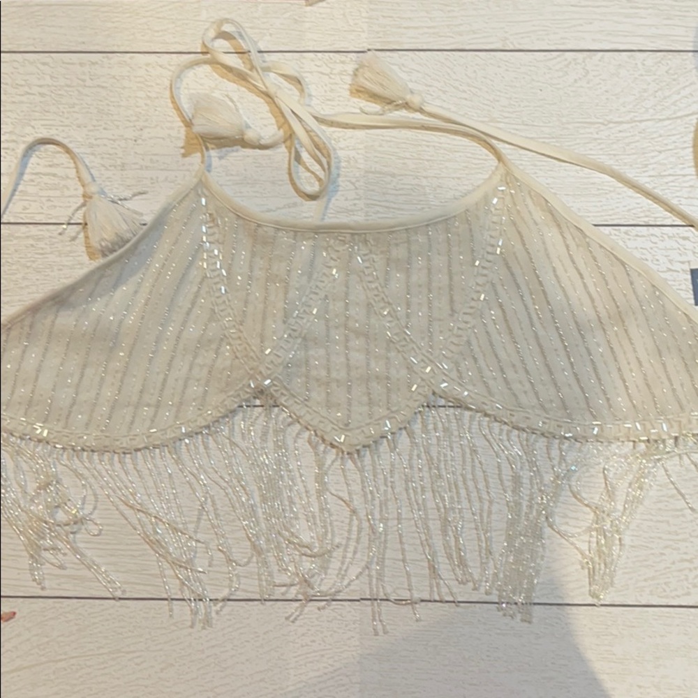 Majorelle Bixby Embellished Top in Pearl White XS